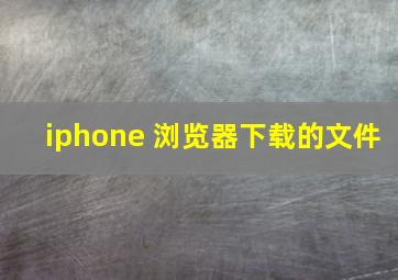 iphone 浏览器下载的文件